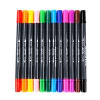 12 high quality dual tip fineliner watercolor brush pen set